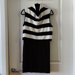 French Connection Striped Mock Neck Dress Sz. 12